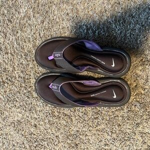 Nike Women's Sandals in Purple and Brown.
